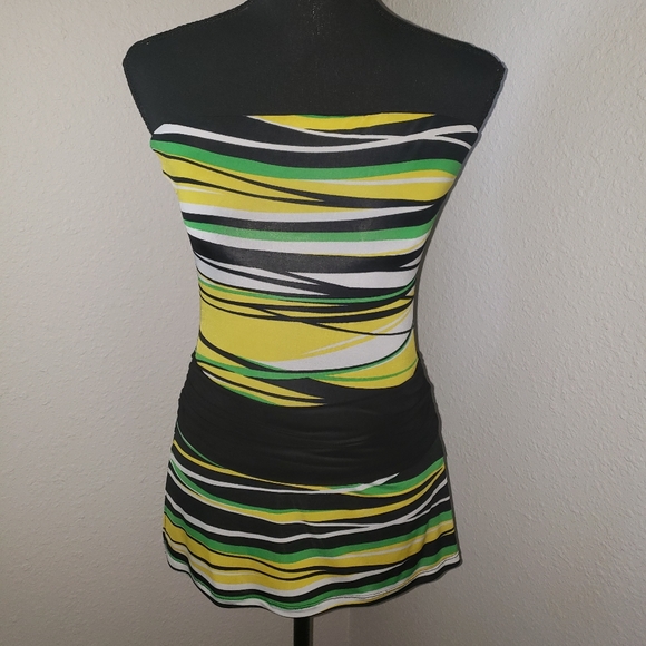 Black, Green and Gold Striped Top - Picture 3 of 8